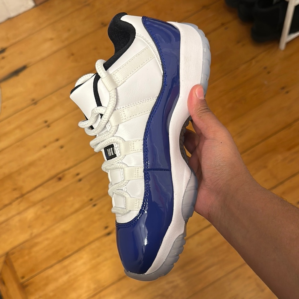 Kids White and Blue Sneakers